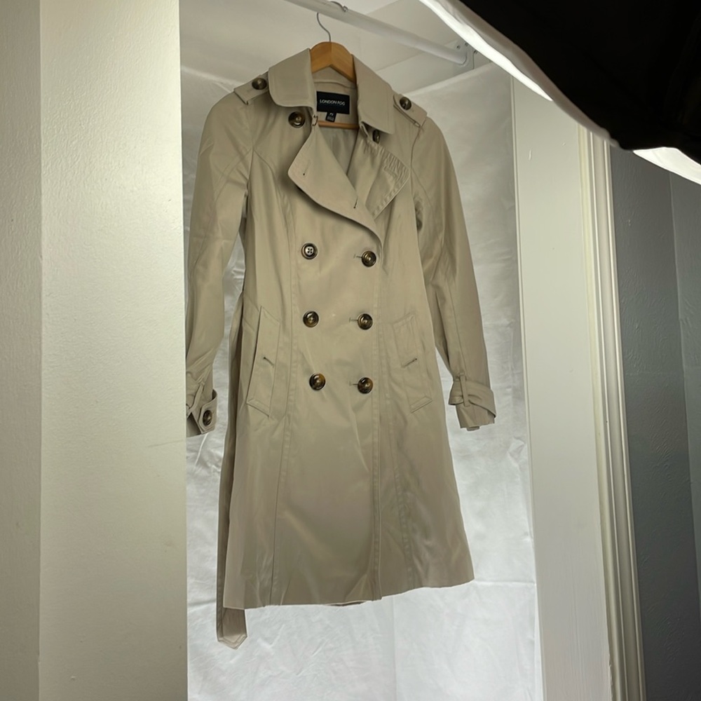 Tan trench coat